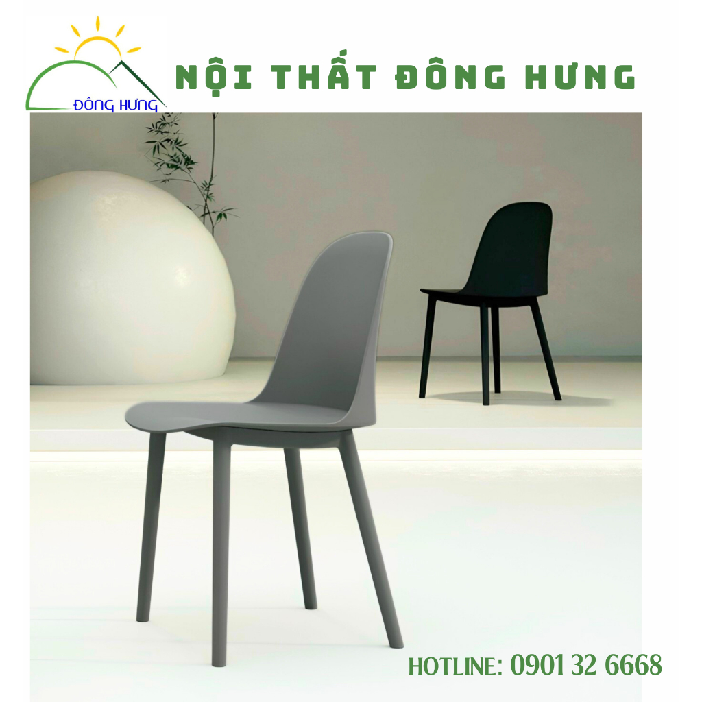 Ghế Nhựa Đúc Nguyên Khối cafe, văn Phòng Cao Cấp PP LUXA01