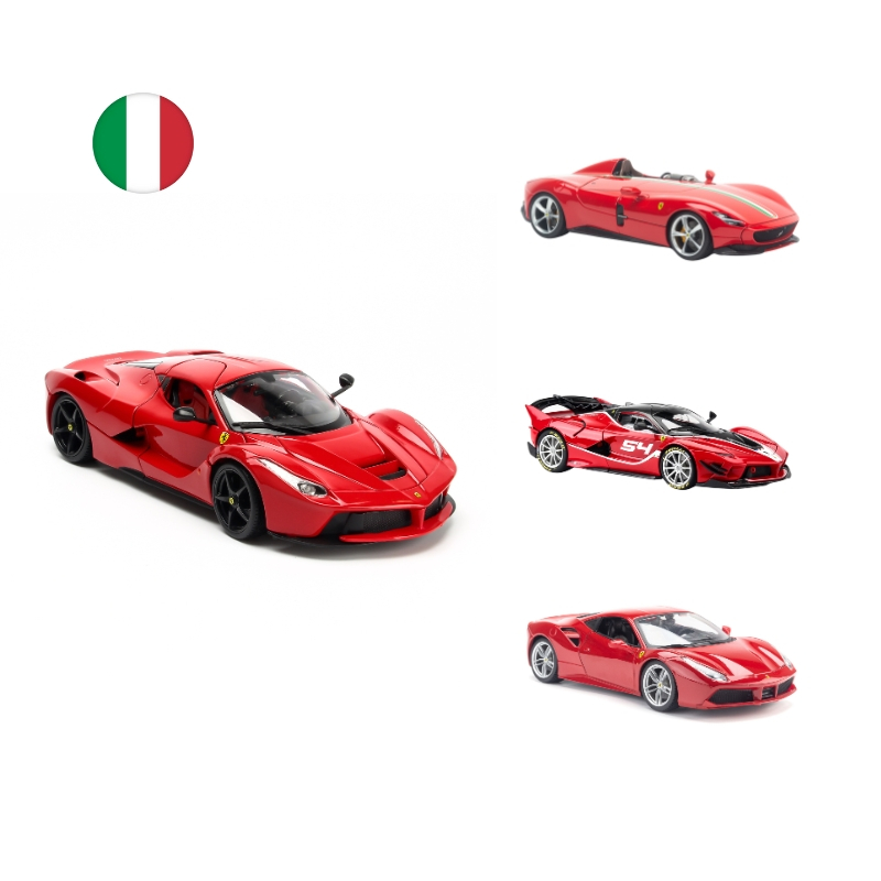 Mô hình xe Ferrari Laferrari, FXX K, 488 GTB, Monza 1:18 Bburago