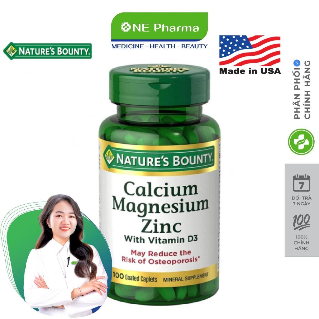 Hỗ trợ xương khớp Viên uống Nature’s Bounty Calcium Magnesium Zinc With D3 100 Viên