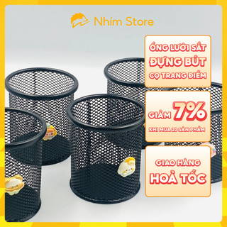 Ống đựng bút lưới sắt,giỏ đựng bút để bàn hình trụ V3750 tiện lợi giúp gọn gàng trong góc học tập NhímStore