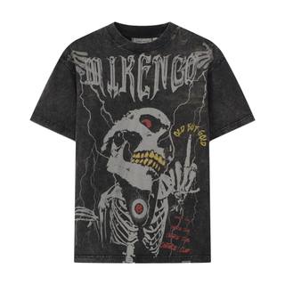 Áo phông ngắn tay mikenco skull but cool wash tshirt