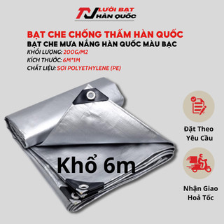 Bạt Che Nắng Che Mưa Hàn Quốc Loại Dày Chống Thấm Nước, Kháng UV Màu Trắng Xám