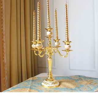 Chân nến 5 tay chân nến mạ bạc chân nến để bàn chân nến cưới 36cm