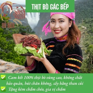 THỊT BÒ SẤY GÁC BẾP HÀ GIANG 1KG KÈM CHẨM CHÉO, THỊT BÒ HUN KHÓI TÂY BẮC LOẠI ĐẶC BIỆT