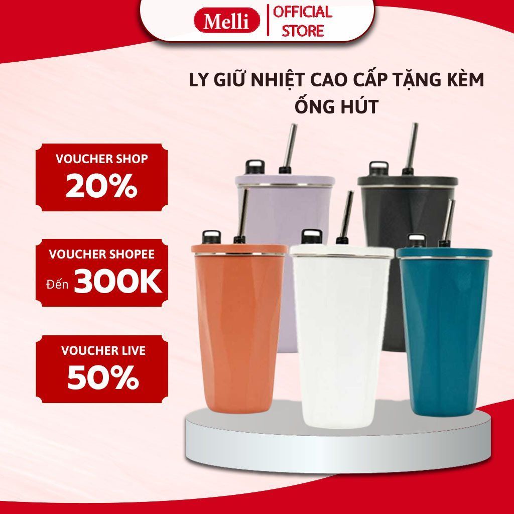 Ly Giữ Nhiệt Chất Liệu Inox 304 Cao Cấp Cốc Giữ Nhiệt Dung Tích 600ml Kèm Ống Hút Có Núm Đậy Tiện Lợi