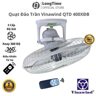 Quạt Đảo Trần Vinawind QTD 400XĐB Điều Khiển Từ Xa Công Suất 40W, Sải Cánh 40CM lõi đồng chính hãng - bảo hành 24 tháng