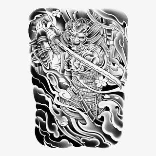 Hình xăm tay chân hình samurai HC-482, miếng dán hình xăm giả 24h lên hình chống nước bền đẹp