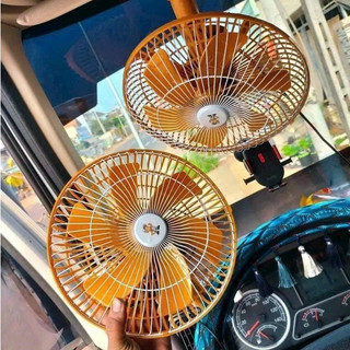 Quạt ô tô 12v 24v - quạt xe hơi, xe tải, xe khách, xe container lồng sắt cao cấp quạt kẹp bình ắc quy