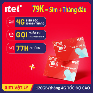 Sim 4g itel mạng vinaphone , sim 4g vinaphone 120g/th, gọi vinaphone miễn phí