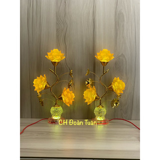ĐÈN BA BÔNG SEN ĐỔI MÀU (1CẶP)