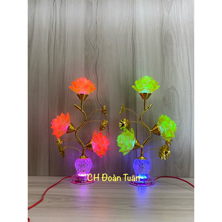 ĐÈN BA BÔNG SEN ĐỔI MÀU (1CẶP)