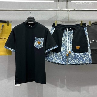 Bộ cộc hè LV chất liệu cotton cao cấp. bộ hè thể thao nam nữ new 2024