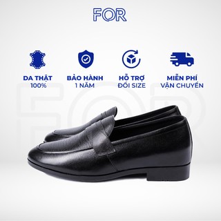 Giày lười nam FOR da bò thiết kế cao cấp với chất liệu đế cao su siêu êm, tăng chiều cao lên dáng cực xịn DPLF01