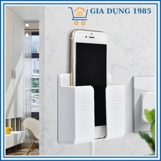 Khay để điều khiển xẻ rãnh - Kệ điện thoại dán tường đa năng kèm miếng dán tường chắc chắn GIADUNG1985