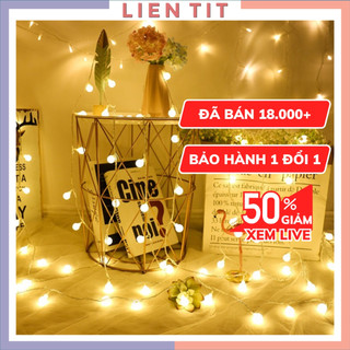 Đèn LED trang trí dây bóng tròn vàng ấm không nháy đầu cắm USB tiện lợi