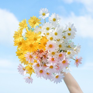 Hoa giả - Hoa cúc họa mi Hà Lan loại 1 cành 5 bông cành dài 52cm, ảnh thật shop chụp