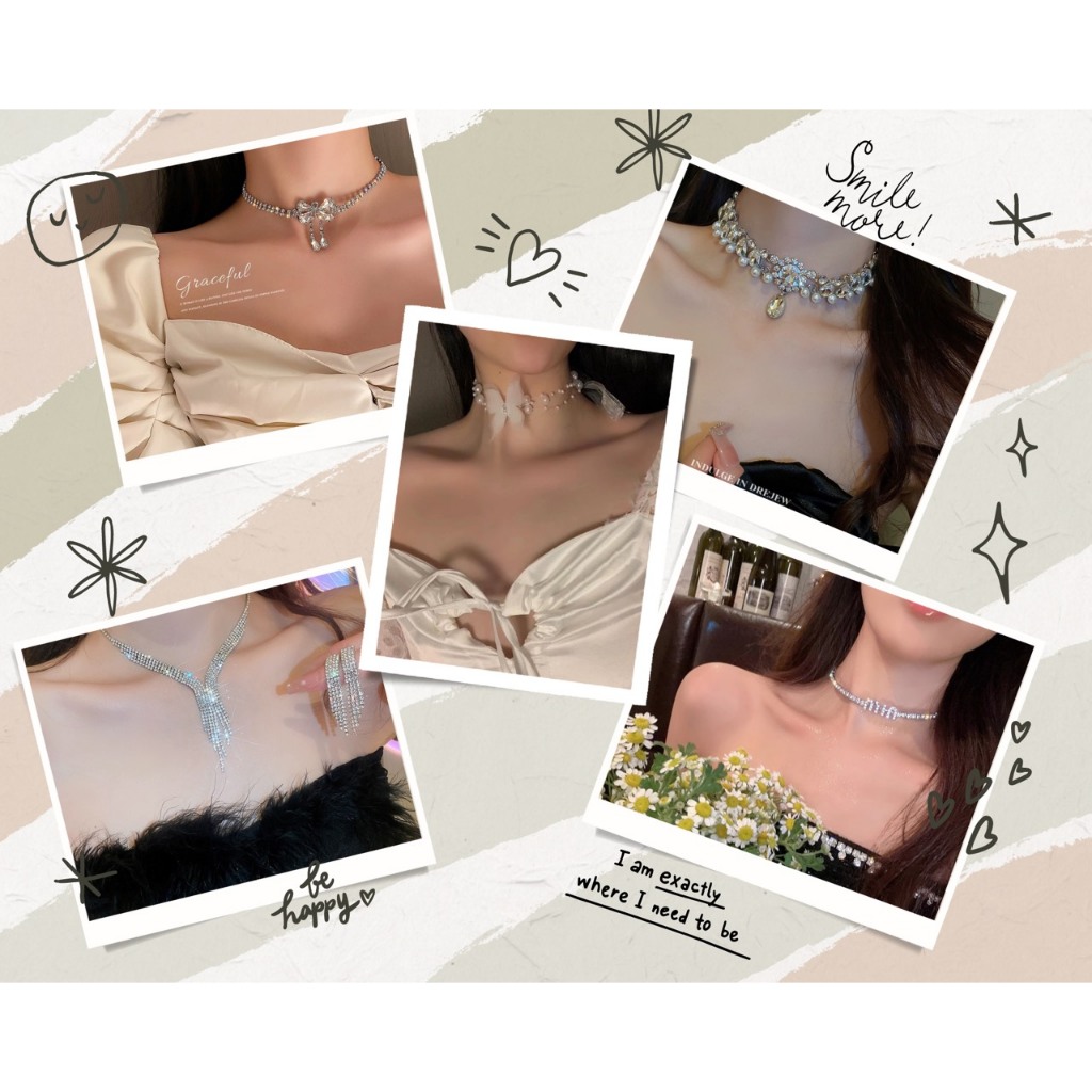 Chocker dây chuyền Đính Đá