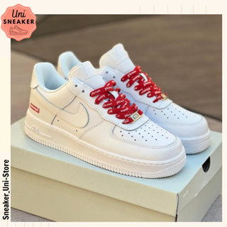 Giày sneaker_nike supreme, giày _air force 1 trắng supreme bản c.cấp full bill box - uni