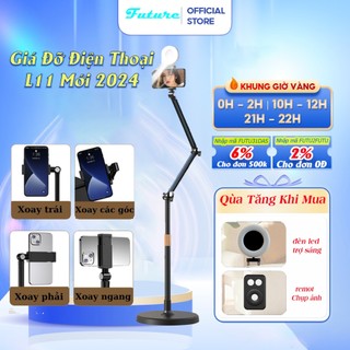Giá đỡ điện thoại xoay 360 độ L11 Livestream-Chụp ẢnhQuay Video Hợp Kim Nhôm Đế Chắc Chắn Tiện Lợi