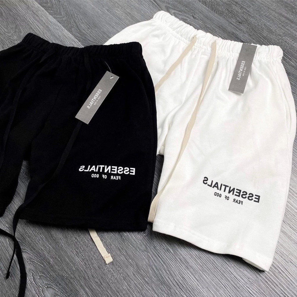 Quần Short Esssentials Nam Nữ Chất Cotton Cao Cấp Phong Cách Hàn Quốc Mặc Thoáng Mát