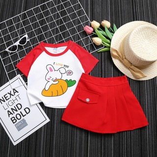 Bộ chân váy chữ A xếp ly cho bé gái dễ thương 8-16kg