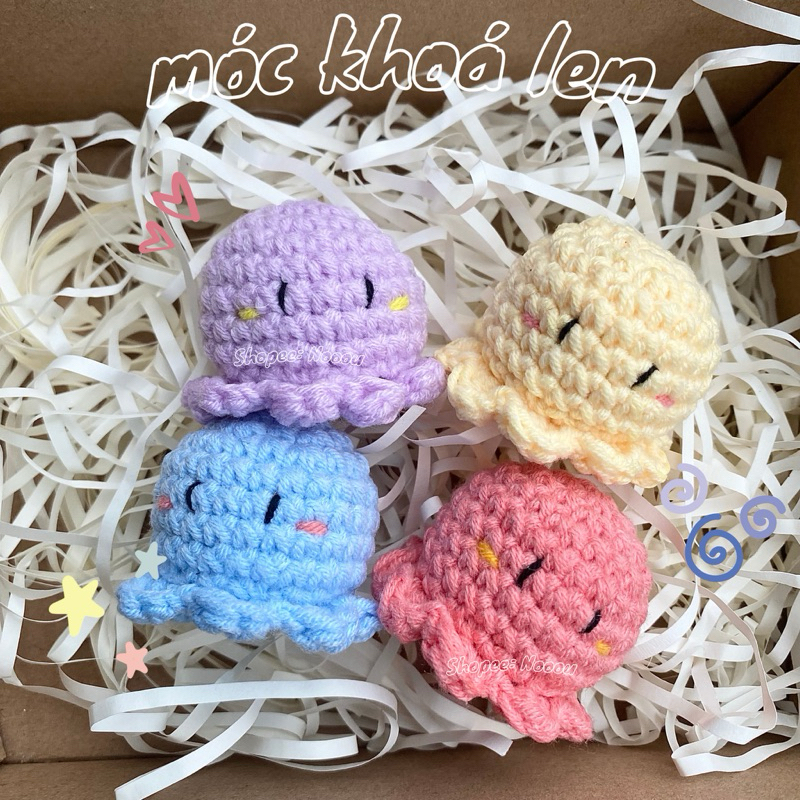 [Ảnh thật] Móc khoá len bạch tuộc
