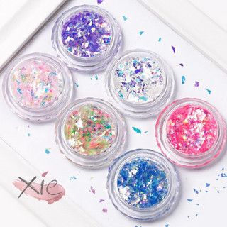💥Set nhũ giấy vụn Aurora - Nhũ khổng tước, nhũ kim tuyến nail mix hạt to nhỏ trang trí móng ẩn gel <3