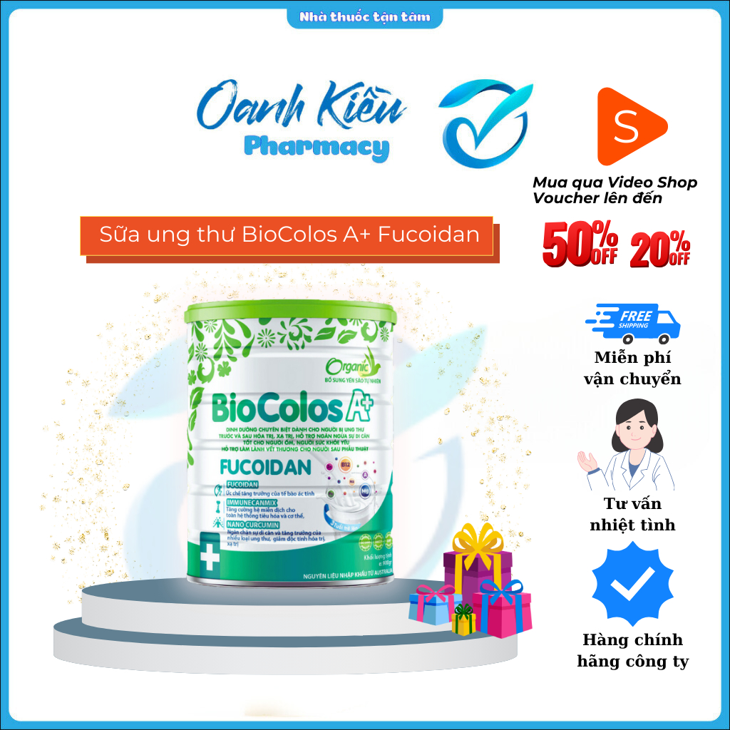 Sữa ung thư BioColos A+ Fucoidan 900G - Sữa dinh dưỡng chuyên cho người ung thư, hoá trị, xạ trị