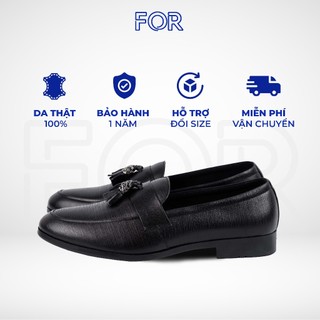 Giày nam thời trang FOR da bò thật vân xước độc đáo TLF09