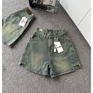Quần Short THE QUAO Lưng Cao Cách Điệu Màu Bụi Rêu dành cho nữ R2404_429