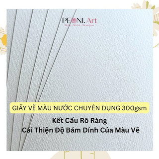 Giấy vẽ màu nước a4 300gsm dày cứng, giấy vẽ màu gouache