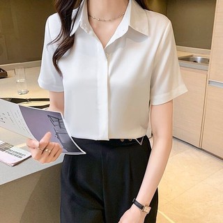 Áo Sơ Mi Nữ, Áo Sơ Mi Ngắn Tay,Thời trang Công Sở,Chất vải lụa chéo hàn cao cấp chống nhăn thấm hút mồ hôi SM02