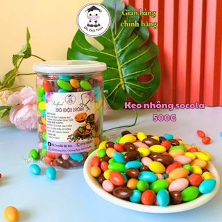 Kẹo nhộng socola sắc màu 500g bò đội nón