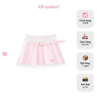 Chân váy ngắn xếp ly Kill System hai tầng phối viền ren kèm thắt lưng Sachi