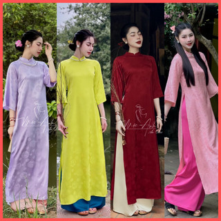 Bộ pháp phục dáng suông gấm tơ chữ thọ áo dài cách tân suông cao cấp dự tiệc lễ cưới