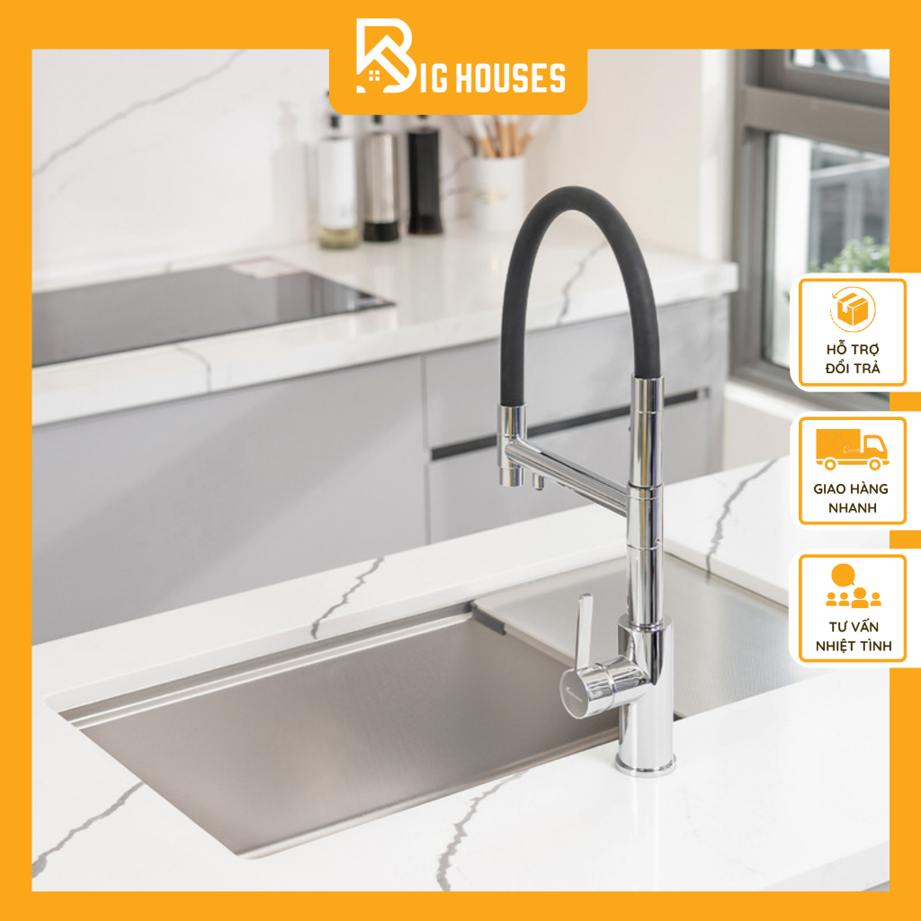 [HÀNG CHÍNH HÃNG]Chậu rửa chén chống xước Konox KN8146SU Dekor, Chậu rửa bát 1 hố lắp âm