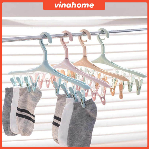 Móc Phơi Đồ 8 Kẹp Tiện Lợi