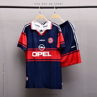 Có Túi - Bộ Quần Áo Thể Thao Bóng Đá Phong cách Retro CLB Bayern Munchen vintage quần có túi - vải thái cao cấp