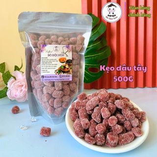 500Gr Kẹo Dâu Tây Đà Lạt Bò Đội Nón
