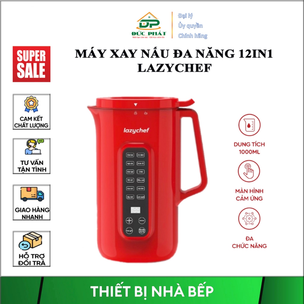 Máy xay nấu đa năng 12in1 Lazychef Công nghệ CHỐNG TRÀO, 12 chức năng tích hợp sẵn, dung tích 1000ml