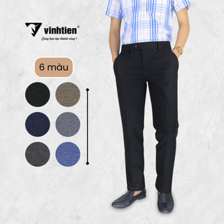 Quần Tây Nam 0 ly Slim Fit Vĩnh Tiến Vải Giãn Nhẹ 425 - Màu Trơn
