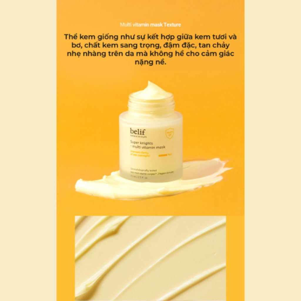 [Tuýp & Fullsize] Mặt nạ ngủ dưỡng ẩm, phục hồi da chuyên sâu BELIF Multi Vitamin Mask