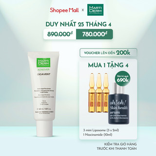 Kem Dưỡng Giảm Mụn & Mờ Vết Thâm - MartiDerm Acniover Cicavent (40ml)