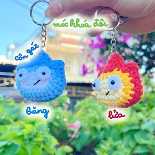 “côn gát lửa băng 🔥 ❄️” - móc khoá thú len ú nu ú nần handmade