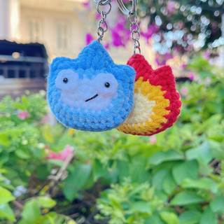 “côn gát lửa băng 🔥 ❄️” - MÓC KHOÁ THÚ LEN ú nu ú nần Handmade