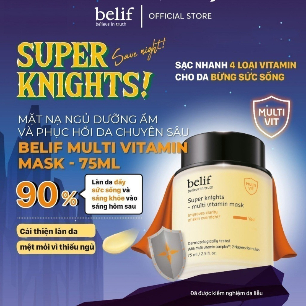 [Tuýp & Fullsize] Mặt nạ ngủ dưỡng ẩm, phục hồi da chuyên sâu BELIF Multi Vitamin Mask