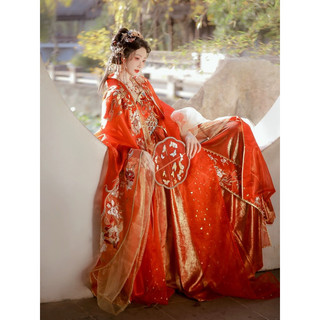 Hán phục váy Myrobalan Hanfu sơ mi tay rộng thêu váy cưới kiểu Trung Hoa năm con rồng