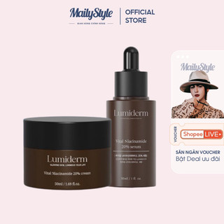 S04_ Combo Serum Niacinamide 20% Lumiderm + Kem Dưỡng Vital Niacinamide 20% Lumiderm