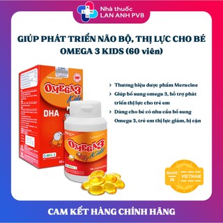 OMEGA 3 KIDS (60 viên) - Viên dầu cá bổ sung omega 3, DHA  cho bé từ 3 tuổi.