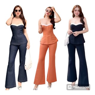 femei - Summer Set áo dây phối quần loe ( 3 màu ) Jean